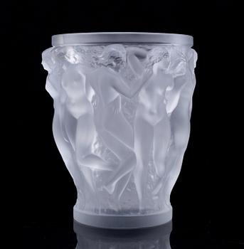 A 'Bacchantes' glass vase by Lalique.