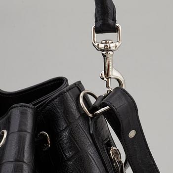 YVES SAINT LAURENT, a black leather 'Emmanuelle' bag.