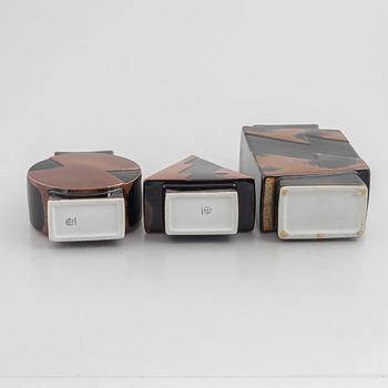 Margareta Hennix, a set of three "Flash" stoneware vases, Gustavsberg, 1980s.