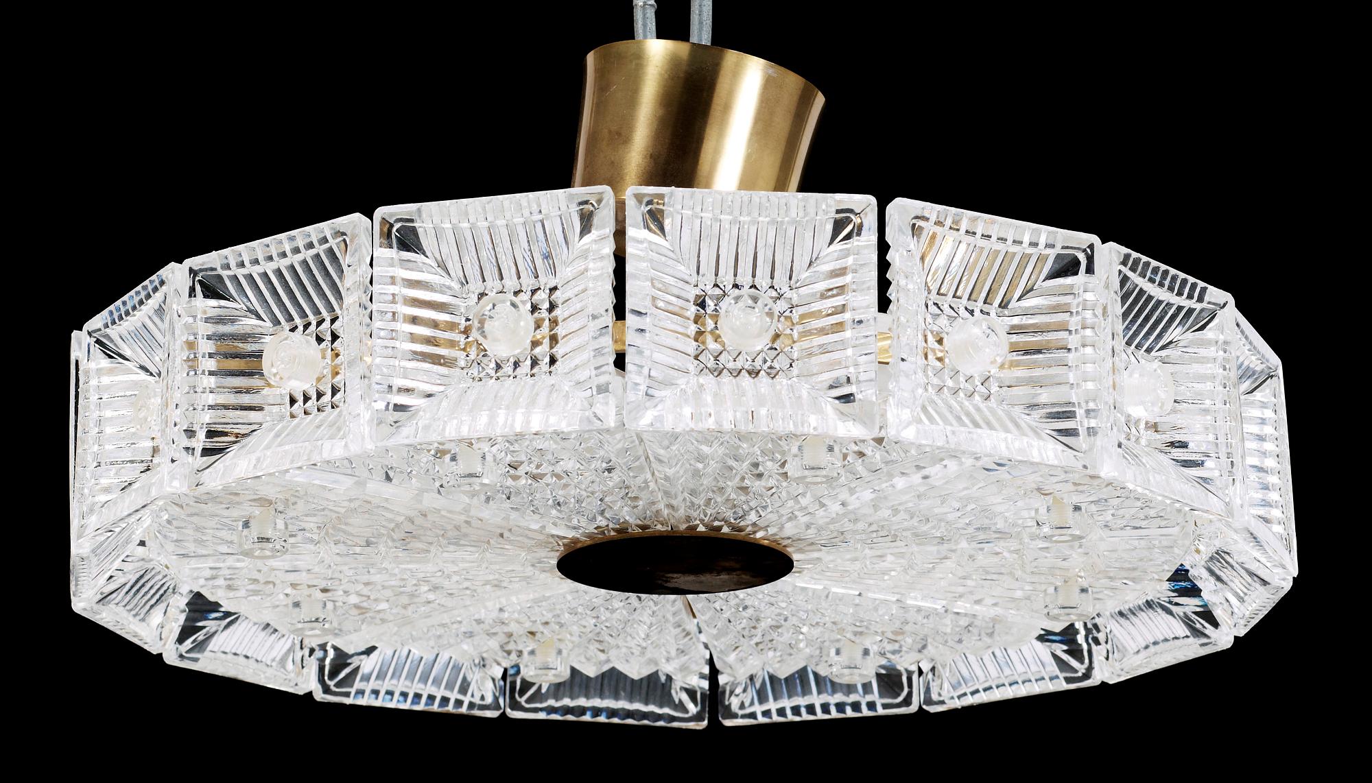 TAKLAMPA, glas, Orrefors, design Carl Fagerlund.
