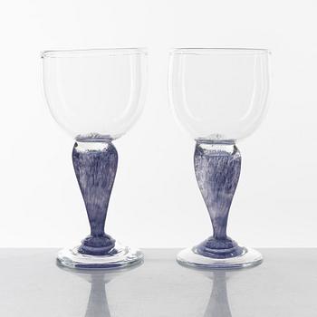 Annette Alsiö, a set of 16 wine glasses, second half of the 20th Century.