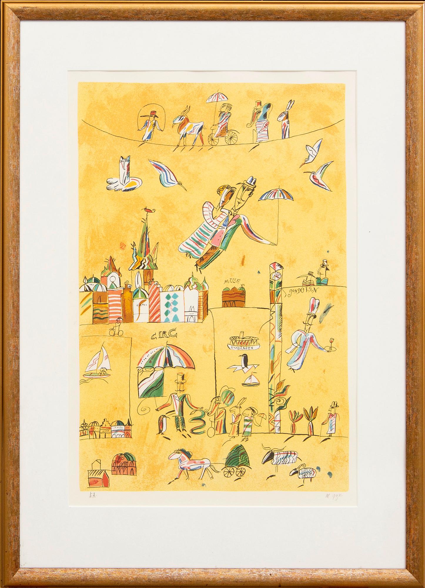Madeleine Pyk, lithograph ij colours signed and numbered EA.