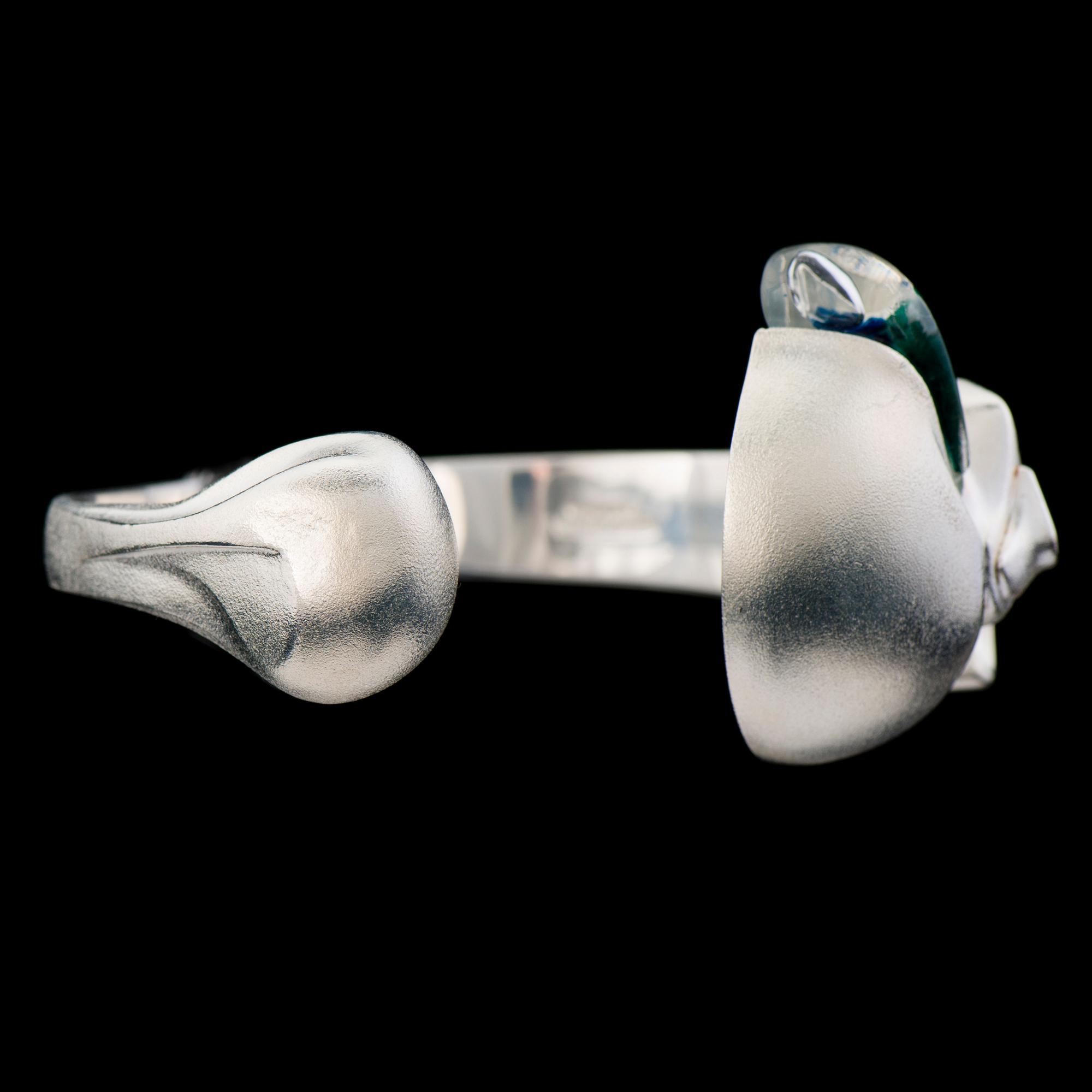 Björn Weckström, ARMBAND, "Ivanhoe", silver, akryl. Lapponia 1976.