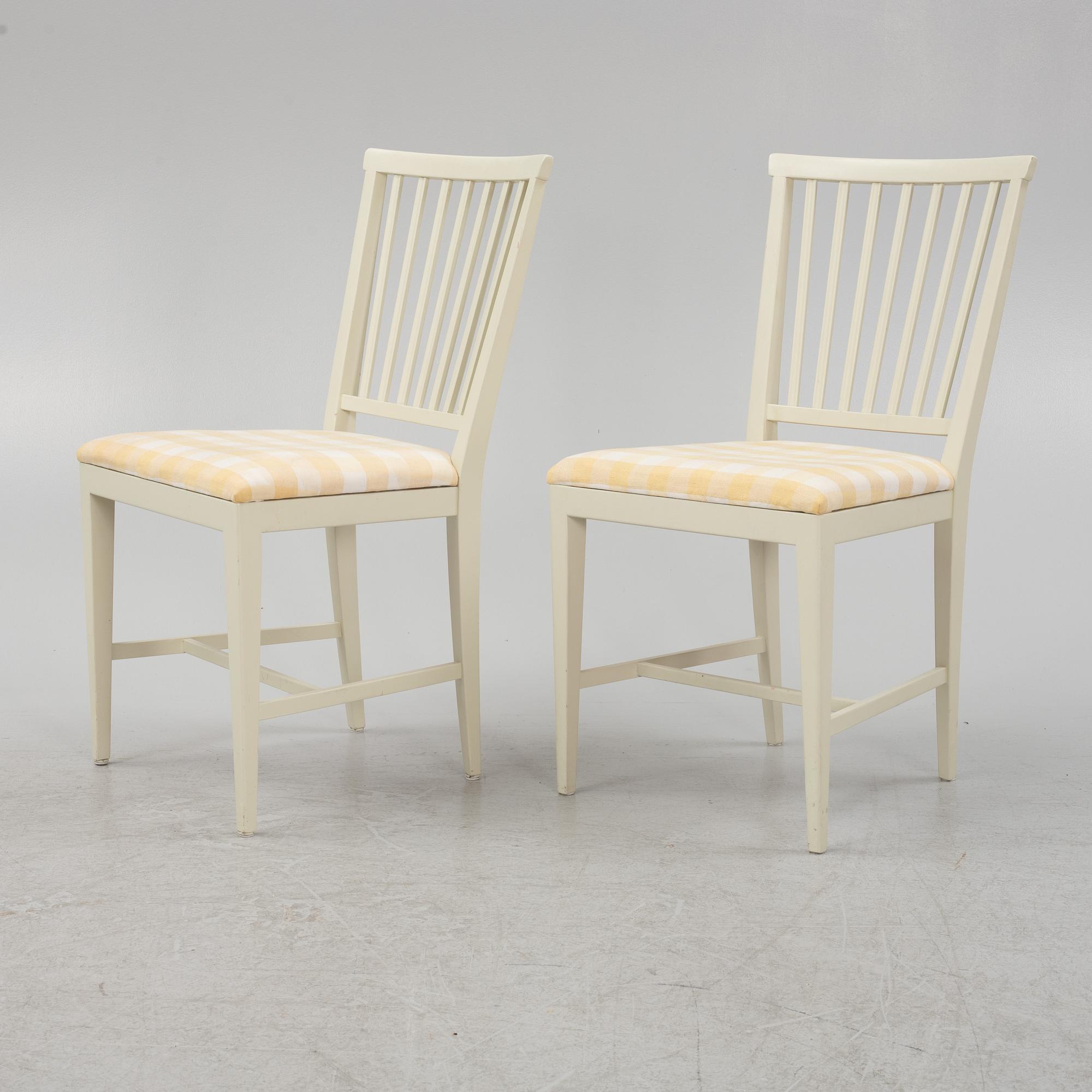 Carl Malmsten, a set of six chairs, 'Herrgården" and a dining table.