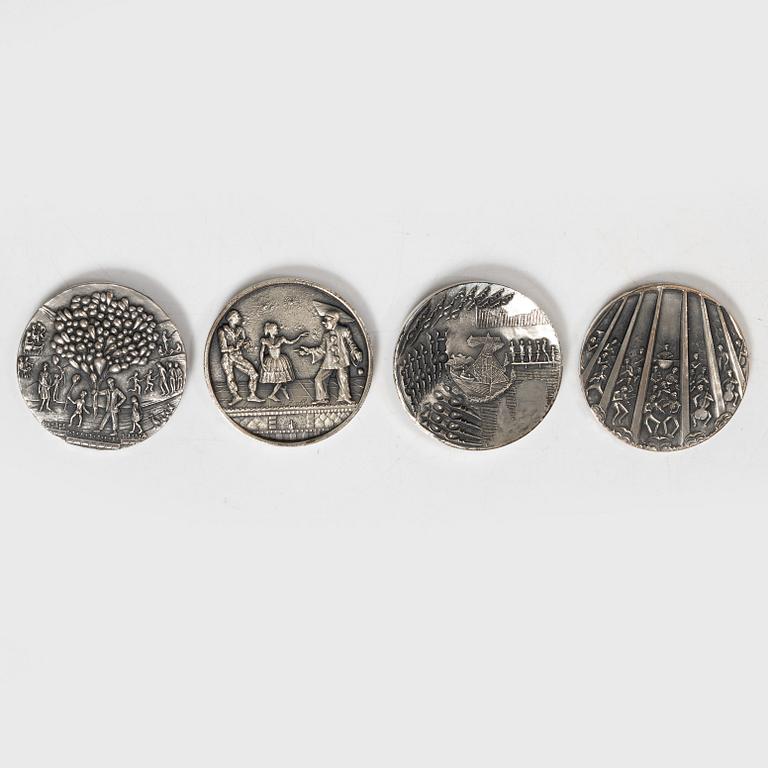 Tivolimedaljen, 4 st, Sterling silver, Anders Nyborg, 1976-1979. Danmark.