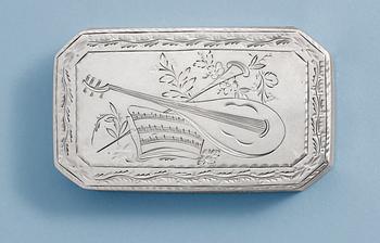 766. A Swedish early 19th century parcel-gilt snuff-box, makers mark of Stephan Westerstråhle, Stockholm 1808.