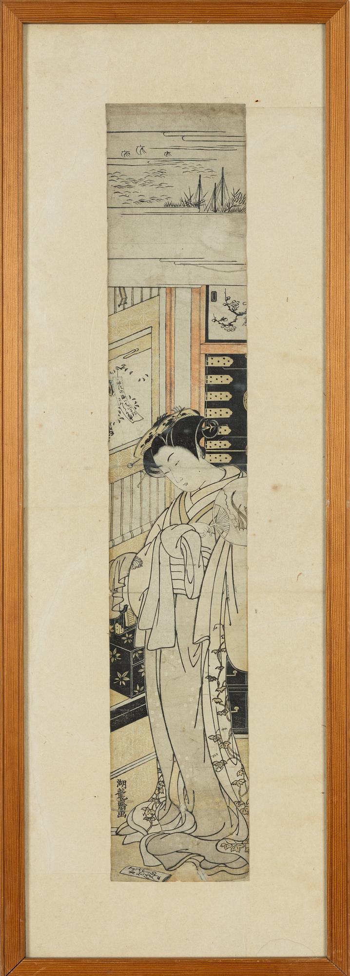 Koryusai Isoda, träsnitt.