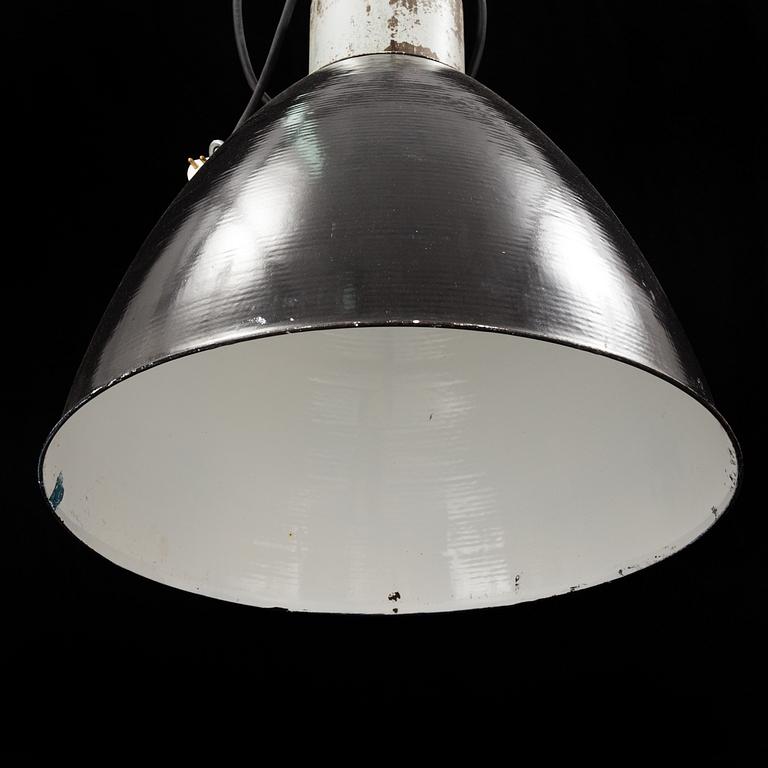 A mid 20th century metal ceiling light. Höjd ca 51 cm.