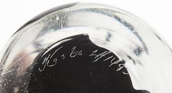 Vicke Lindstrand, a signed glass vase.