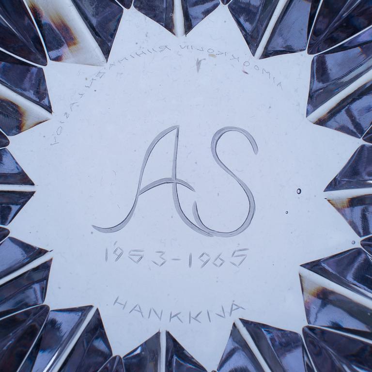 AIMO OKKOLIN, SKÅL. Näckros. Sign. Aimo Okkolin Riihimäen Lasi Oy.