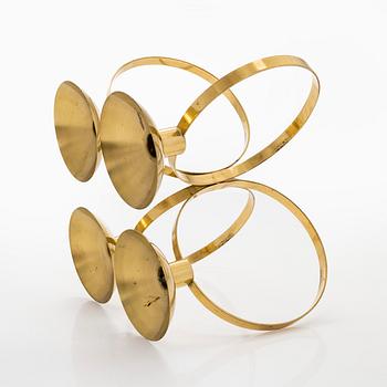 Kaija Aarikka, A 'Pöytälukki' brass candelabrum, Aarikka Finland. Model designed in 1974.