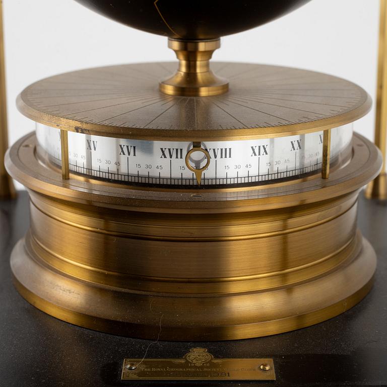 A globe clock, Imhof, Swiss Royal Geographical Society.