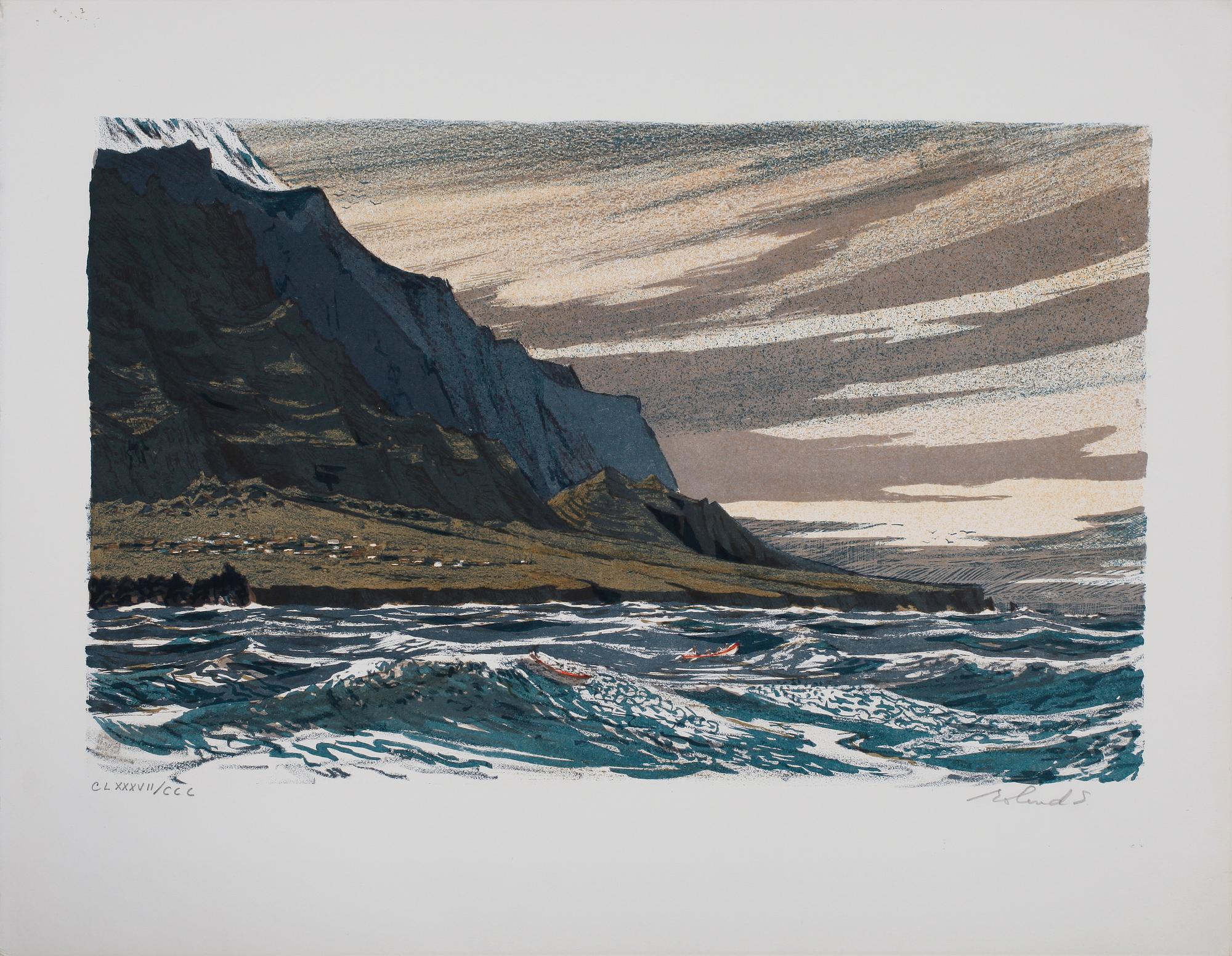 ROLAND SVENSSON, mapp med 7 färglitografier samt häfte, "Tristan da Cunha", sign, numr 187/300.