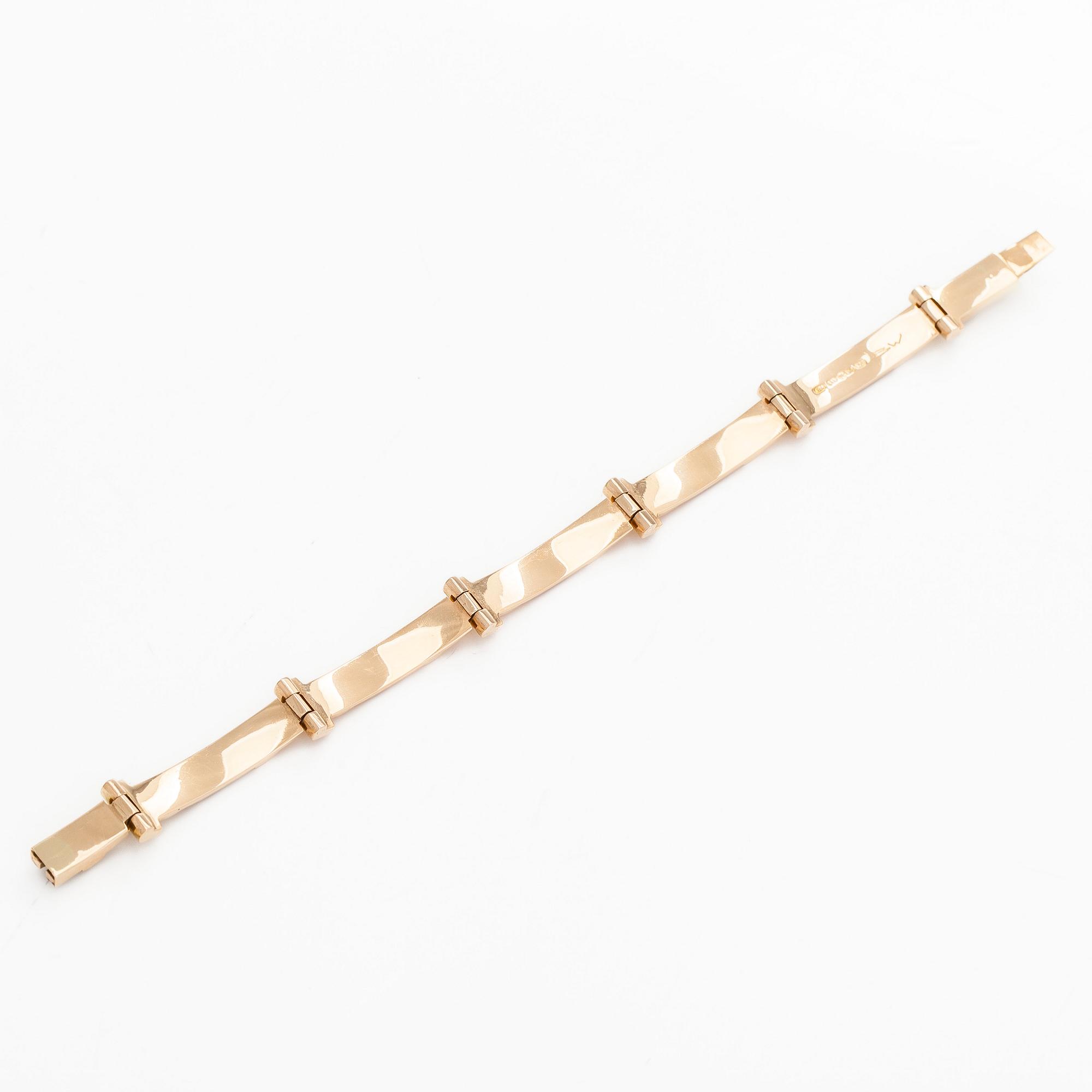 Björn Weckström, a 14K gold bracelet 'Tundra' for Lapponia 1969.