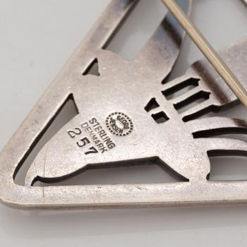 Georg Jensen, sterling silver dolphin brooch.