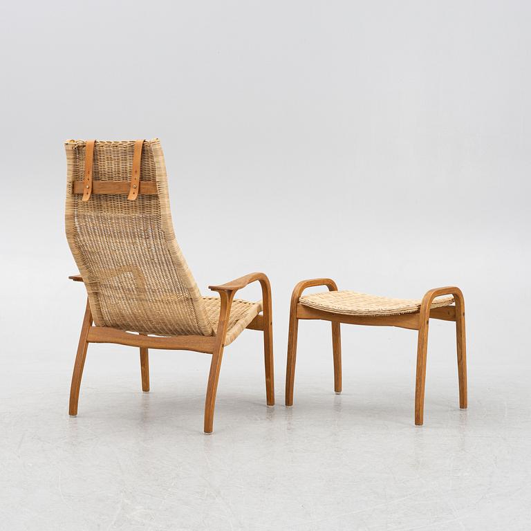 Yngve Ekström, fåtölj samt fotpall, ”Lamino”, Swedese.