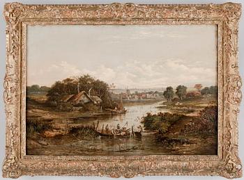 OKÄND KONSTNÄR, olja på duk, 2 st. England, 1800-tal.