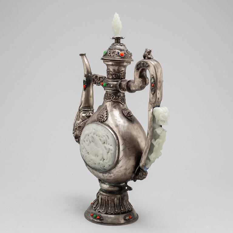 A large tibetan style ewer, China, modern manufactory.