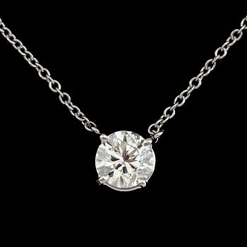 COLLIER, 18 k vitguld, briljantslipad diamant ca 1.00 ct. Vikt 2,6 g.