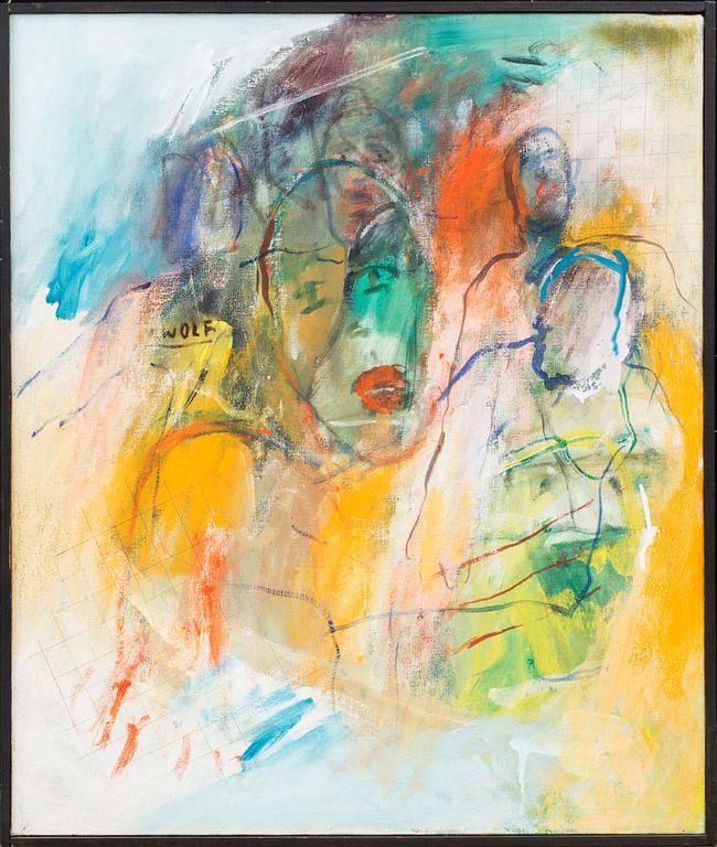 JAN WOLF, olja på duk, signerad, 1980-tal.