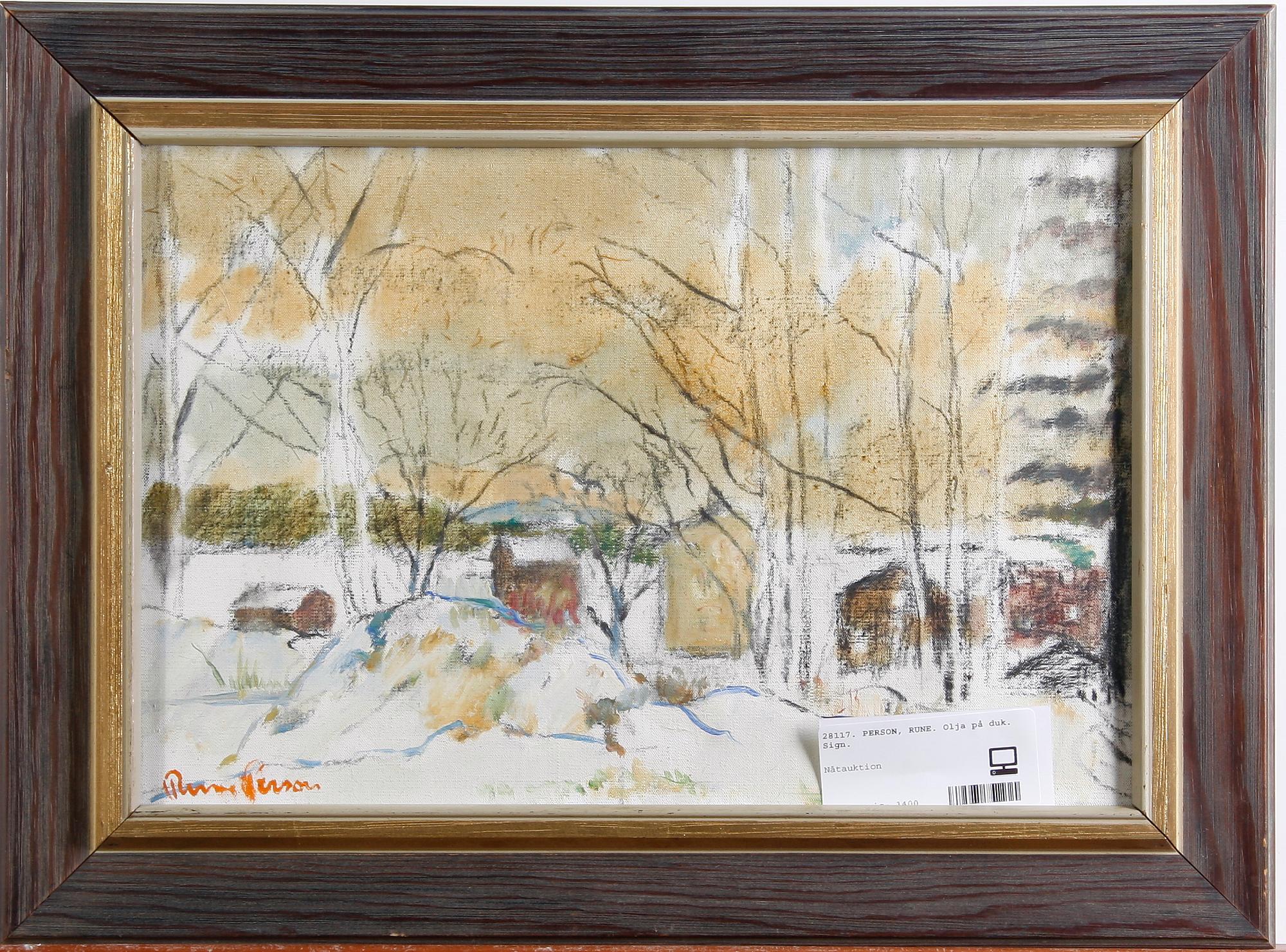 PERSON, RUNE. Olja på duk. Sign.