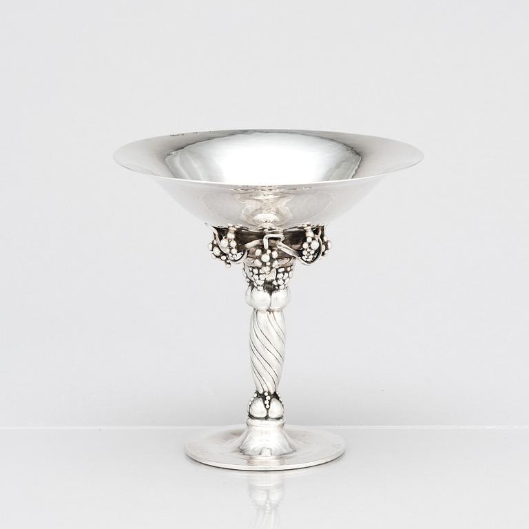 Georg Jensen, a sterling bowl on a stem, with grapes, Copenhagen 1945-77, design nr 263 A.