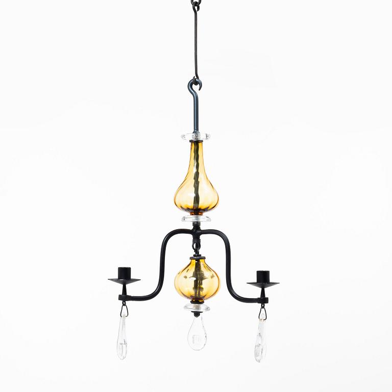 Erik Höglund, a chandelier and a candlestick, Boda Smide.