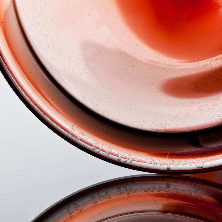 A Nils Landberg glass goblet, Orrefors.