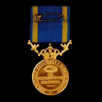 MEDALJ, guld, Gustaf V, 1929. Vikt ca 13 g.