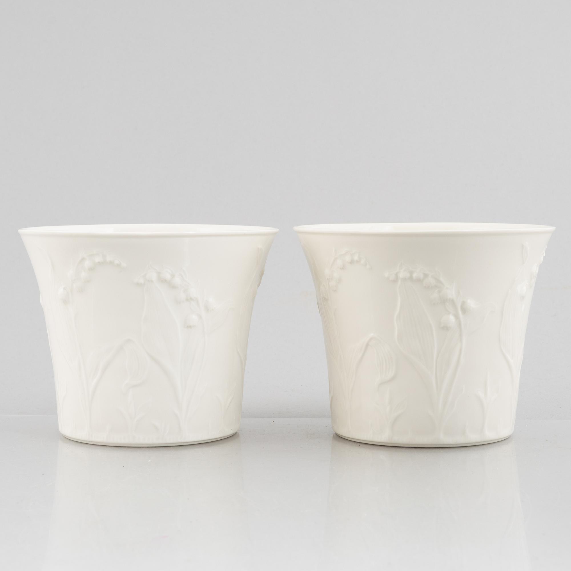 Gunnar G:son Wennerberg, ytterfoder, 5 st, porslin, "Liljekonvalj", Gustavsberg, 2000-tal.