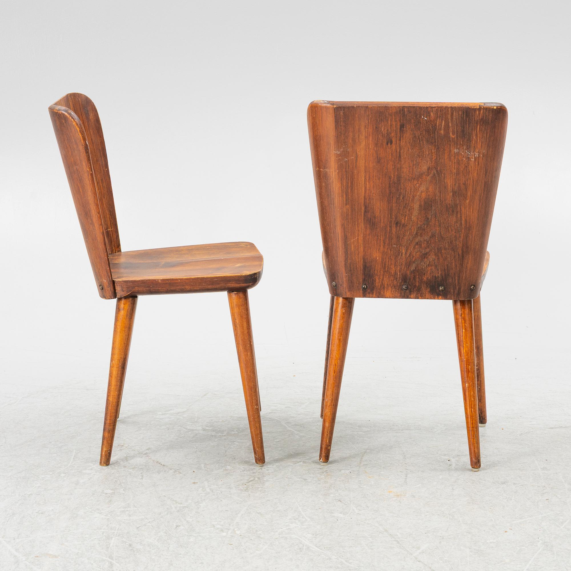 Göran Malmvall, stolar, ett par, modell "510" ur serien "Svensk Fur", Karl Andersson & Söner, Huskvarna, 1950-tal.