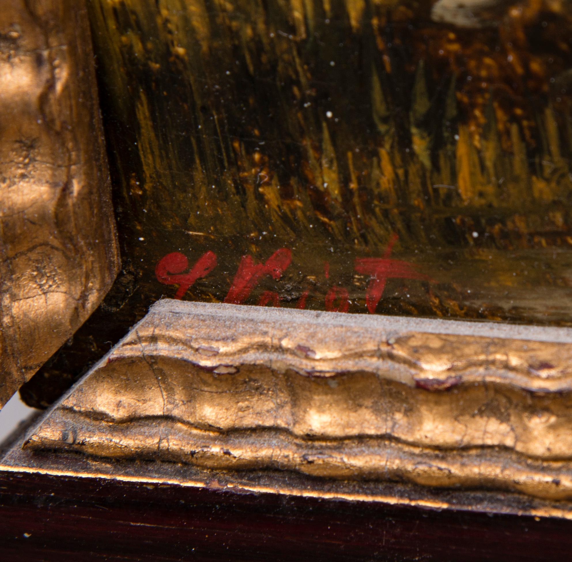 OIDENTIFIERAD KONSTNÄR, olja på skiva, signerad otydligt,  Ungern, 1800-tal.