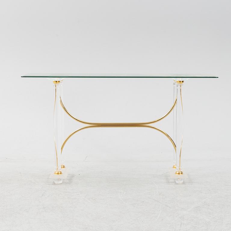 A glass console table, probably Italy.