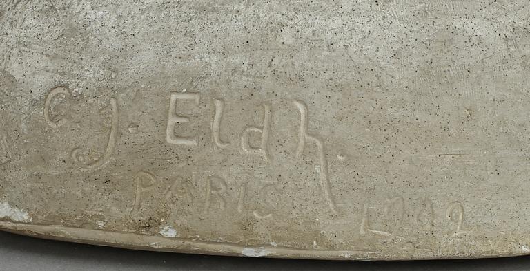CARL ELDH, skulptur, gips, signerad o daterad Paris 1902.