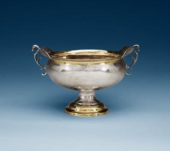 923. A Swedish 18th century parcel-gilt bowl, makers mark of Christoffer Bauman, Hudviksvall 1794.