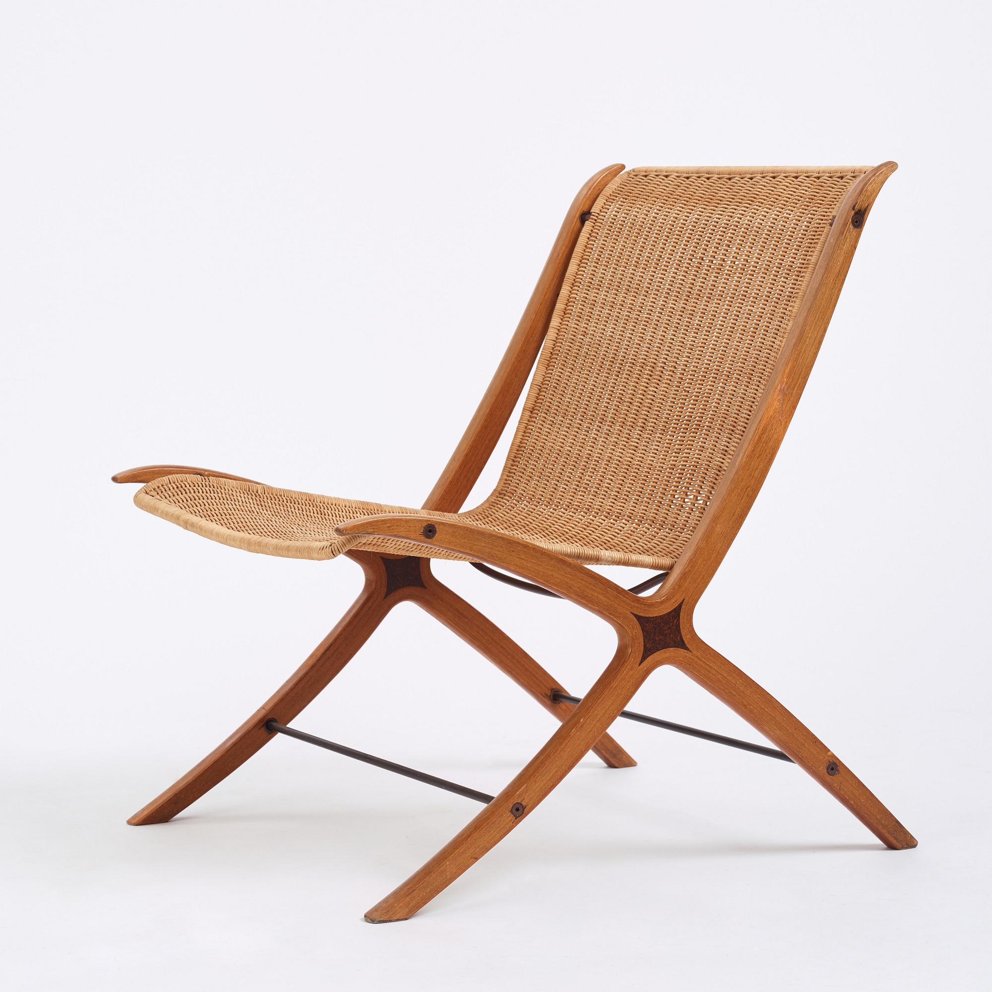 Peter Hvidt & Orla Mølgaard Nielsen, an easy chair,  'model 6103 X-chair', Fritz Hansen, Denmark 1960s.
