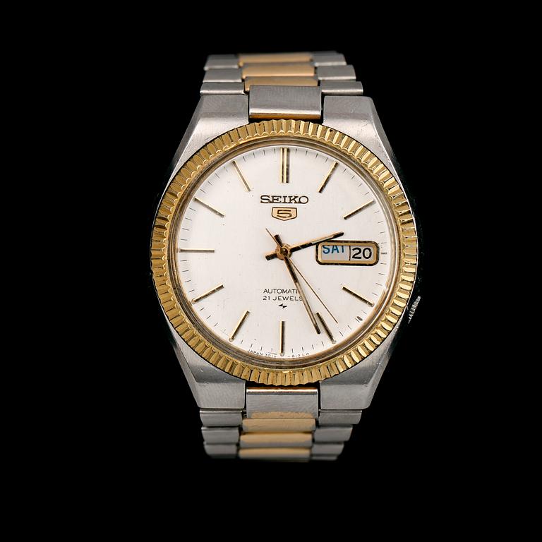 ARMBANDSUR, stål och guld på stål, Seiko Automatic, 1900-talets andra hälft.