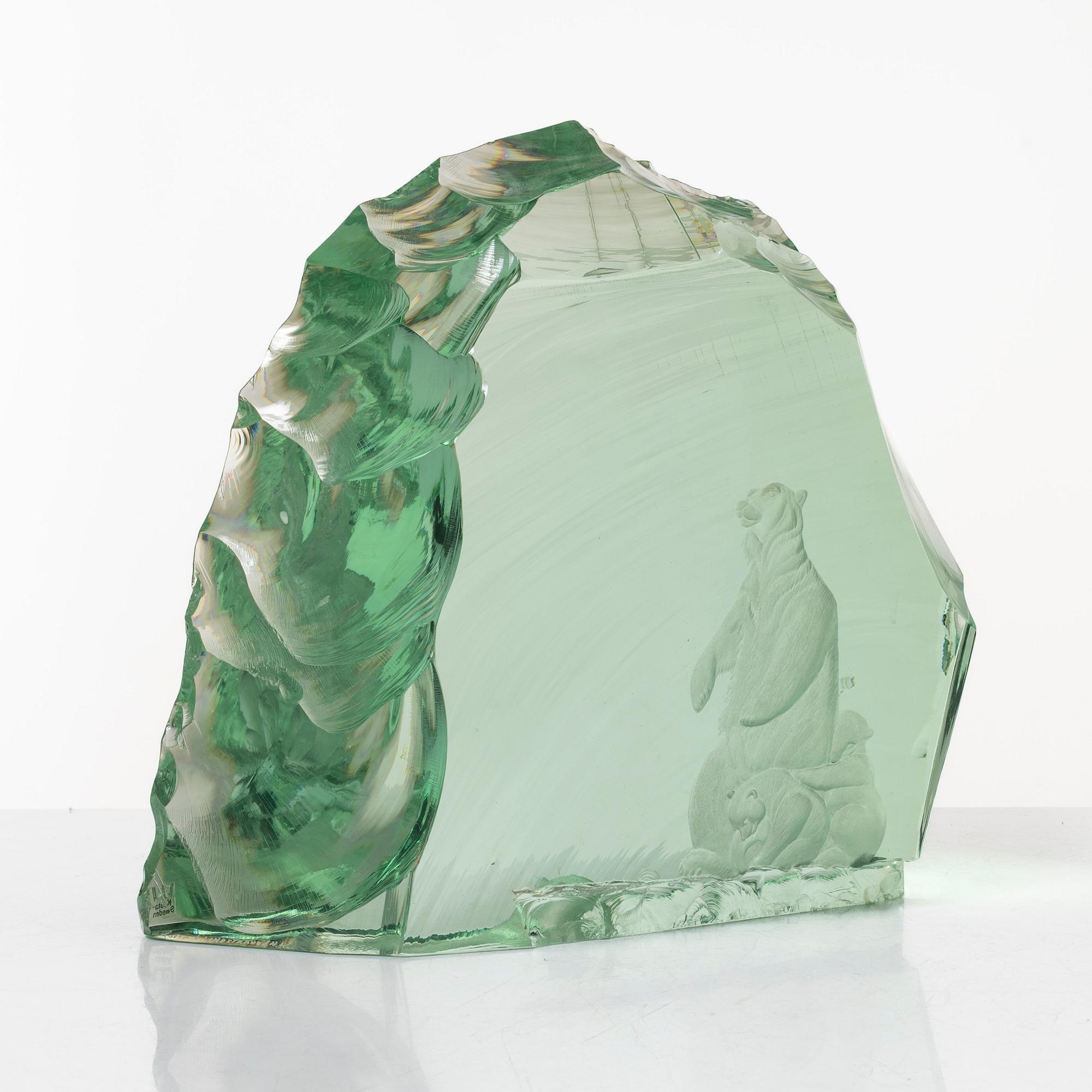 Vicke Lindstrand, skulptur, glas, Kosta.