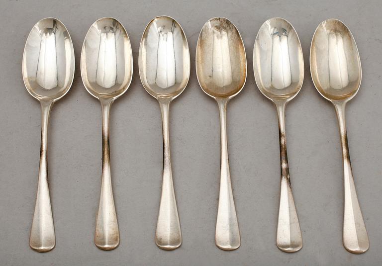 DESSERTSKEDAR, 6 st, silver, England. Vikt 227 g.