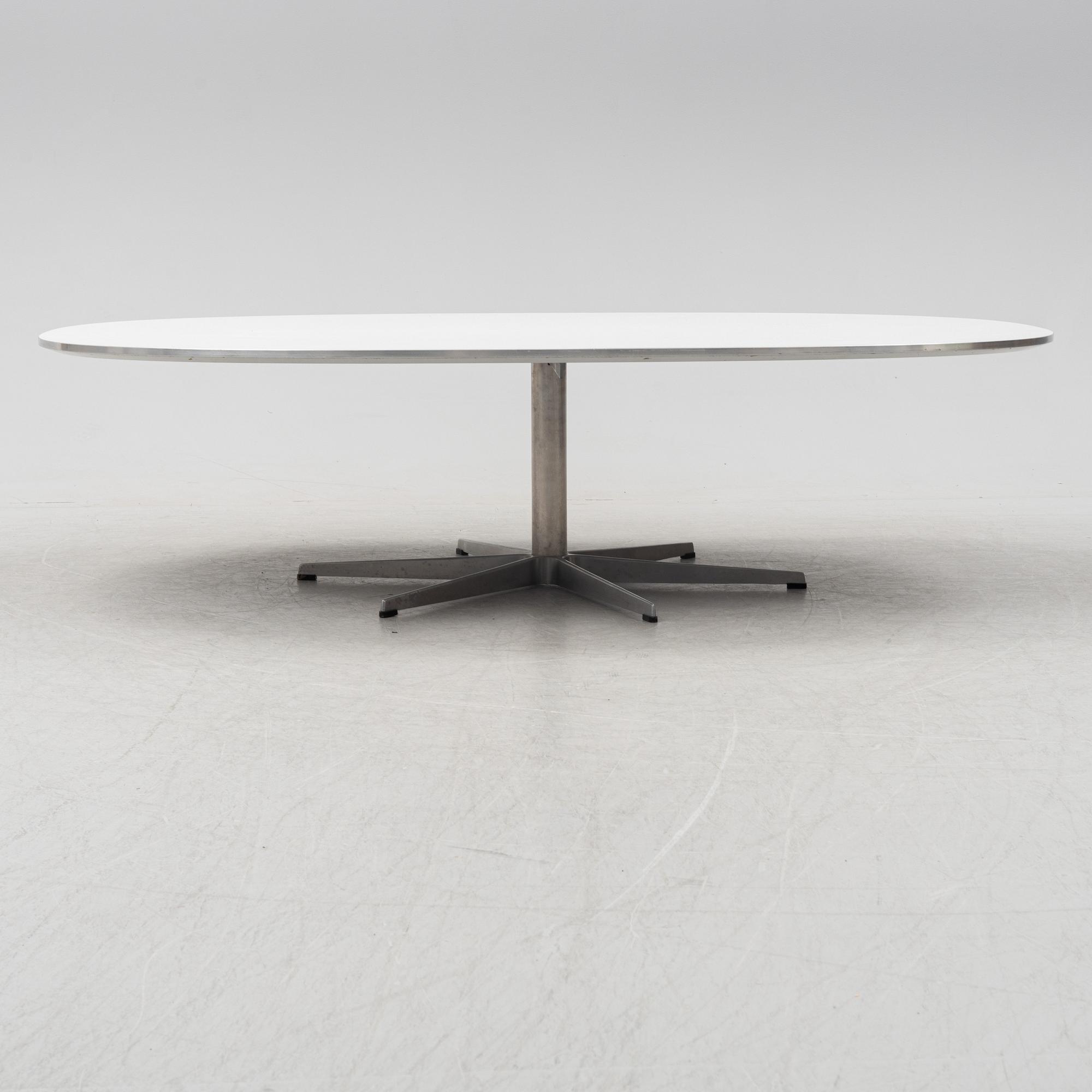Bruno Mathsson & Piet Hein and Arne Jacobsen, a 'Superellips' coffee table, Fritz Hansen, Denmark, 1975.