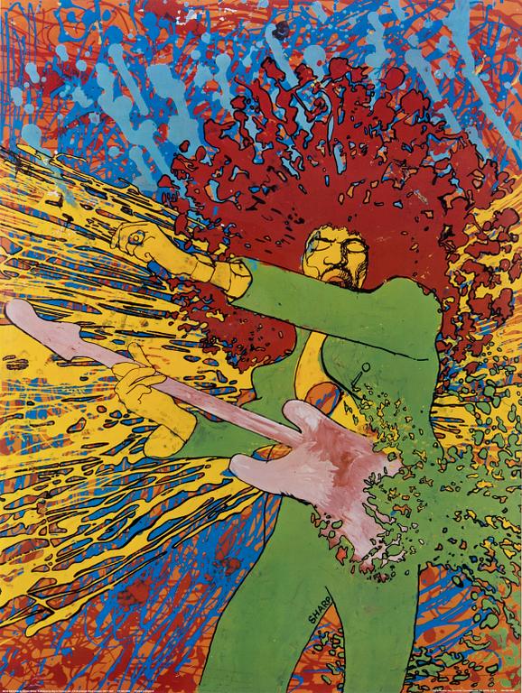 Martin Sharp, An Original Explosion Poster of Jimi Hendrix, published by Big O Posters, first printing, 1968.