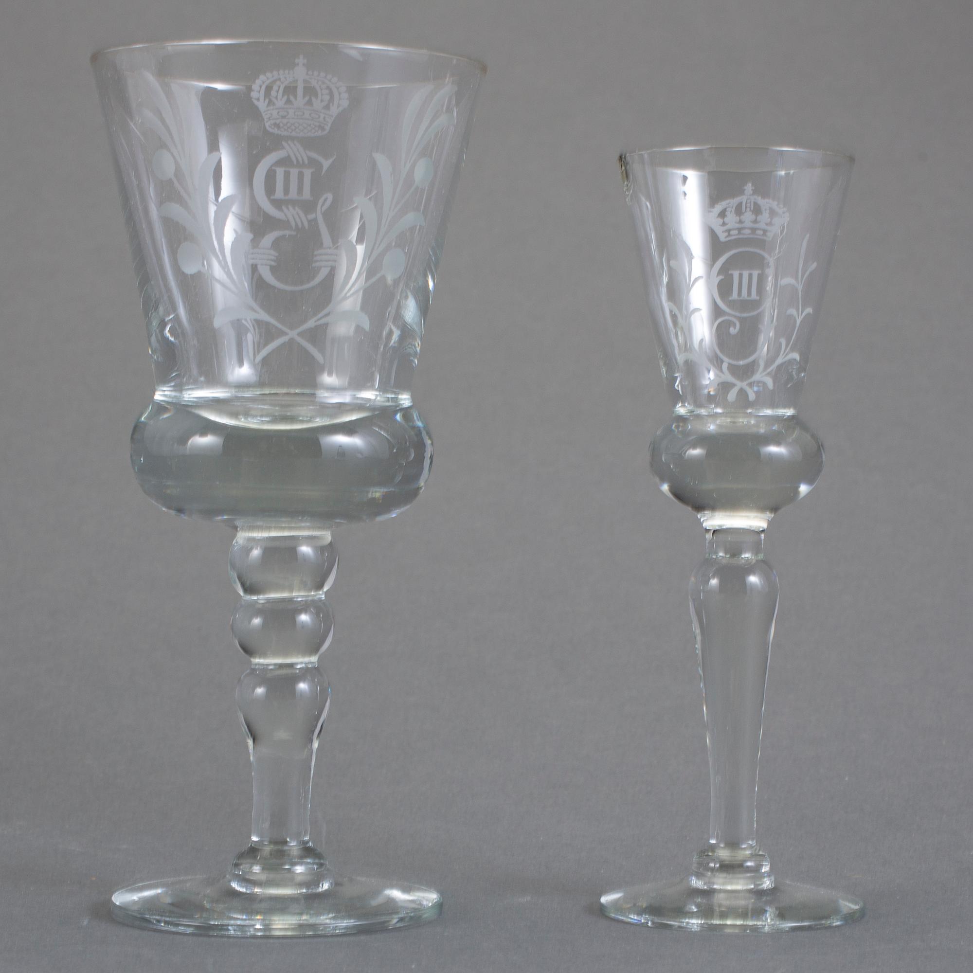 SERVISGLAS, 18 delar, Antik, GIII, Reijmyre.