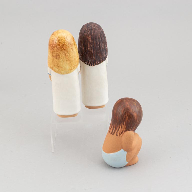 Lisa Larson, eight stoneware figurines, seven for K-Studion, Gustavsberg.