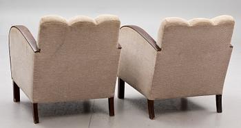 FÅTÖLJER, 4 st, Art deco, 1900-talets första hälft.