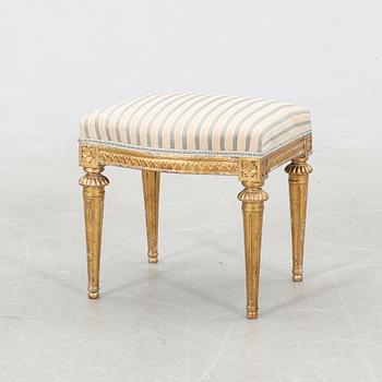 Stool by Melchior Lundberg (master in Stockholm 1775-1812), Gustavian style.