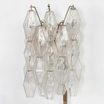 Carlo Scarpa, a pair of  1950's/60's 'Polyhedra' wall lights for Venini Murano Italy.