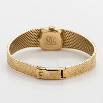 Omega, wristwatch, 18K gold, manual, plexiglass.