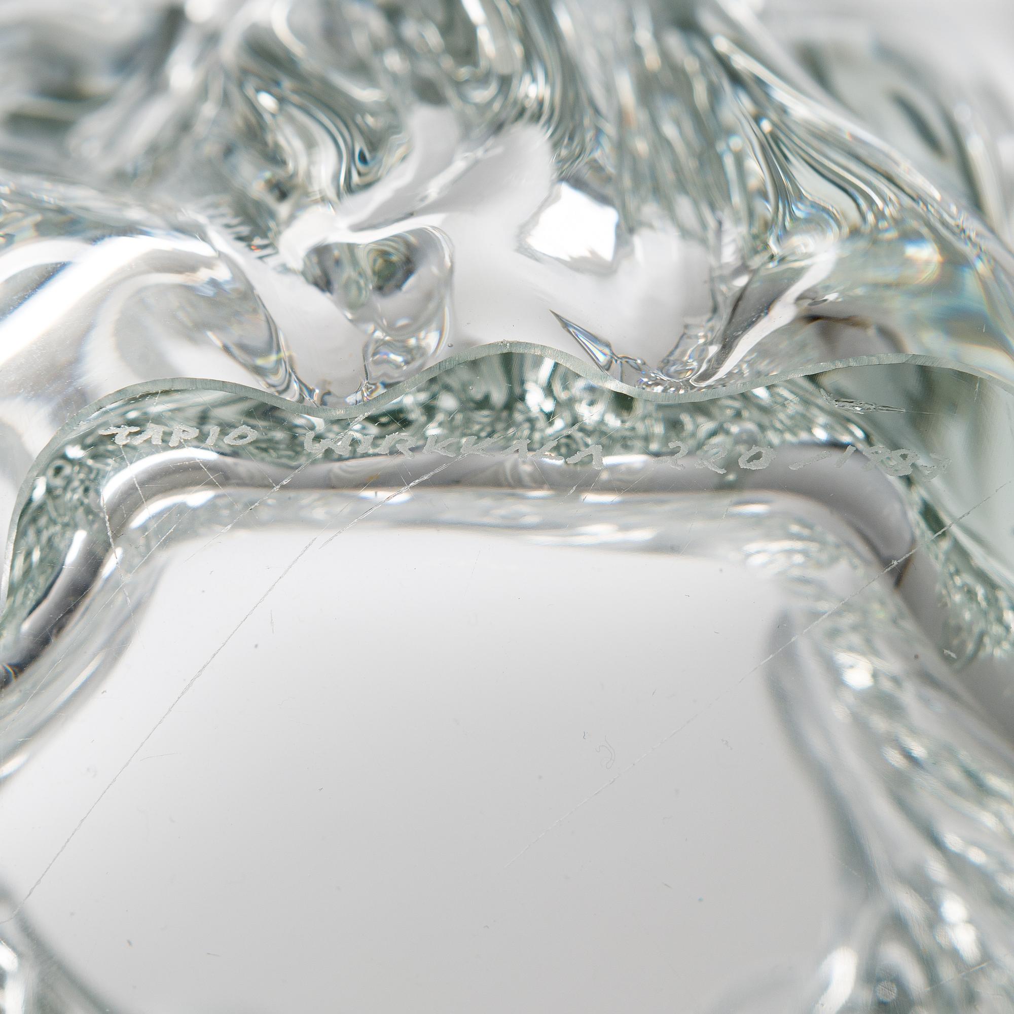 Tapio Wirkkala, maljakko,"Kalvolan kanto", signeerattu Tapio Wirkkala 220/1987.