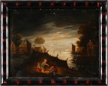 OKÄND KONSTNÄR, olja på pannå, ej signerad, 1700-/1800-tal.