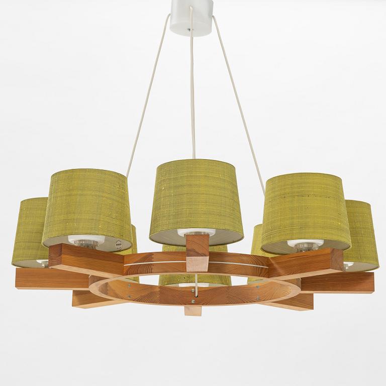 Uno & Östen Kristiansson, a pine wood ceiling lamp, Luxus, Vittsjö.